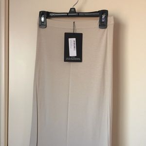 Pretty Little Thing nude pencil skirt